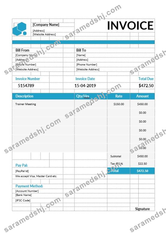 Educational Consultant Invoice Template